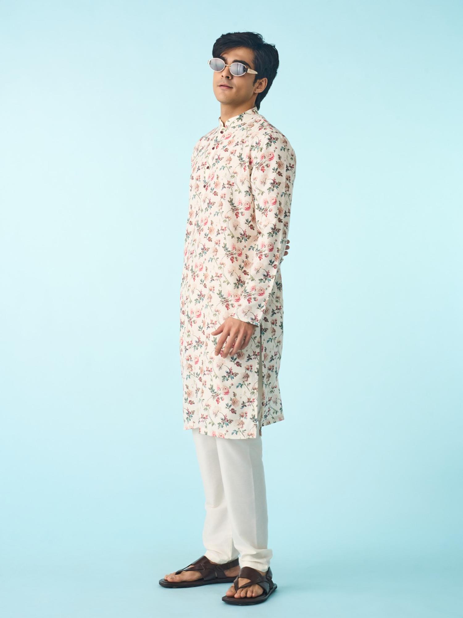 Cream Odyssey Of Grace Kurta