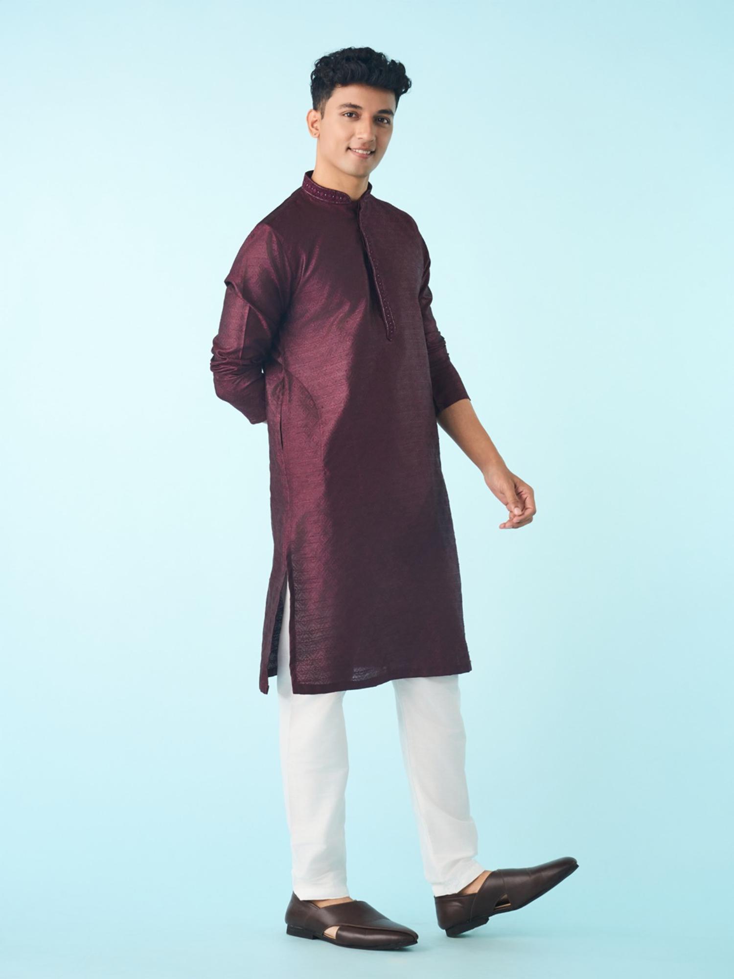 Regal Wine Elegant Festivity Kurta