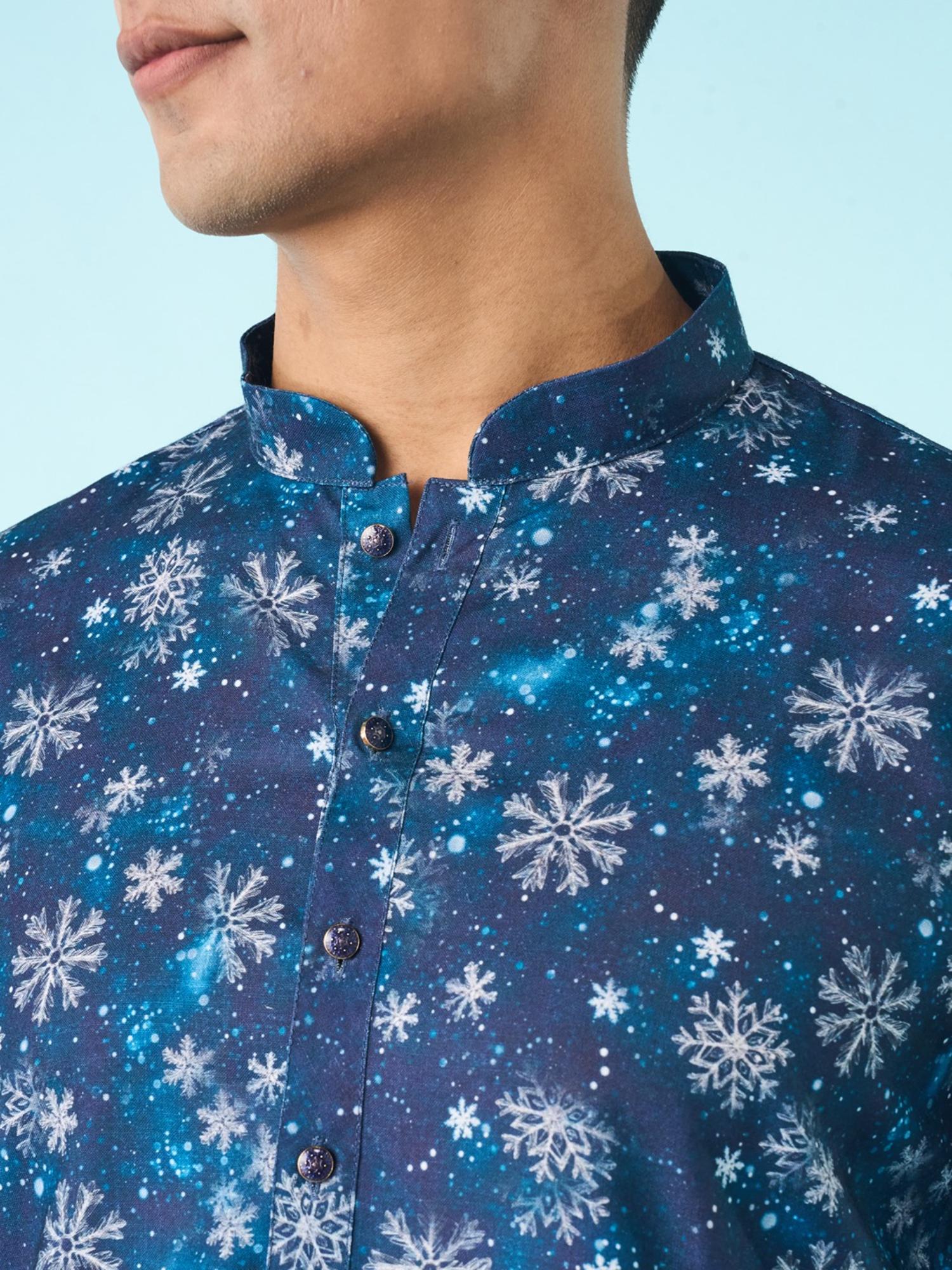 Enchanting Navy Blue Printed Kurta