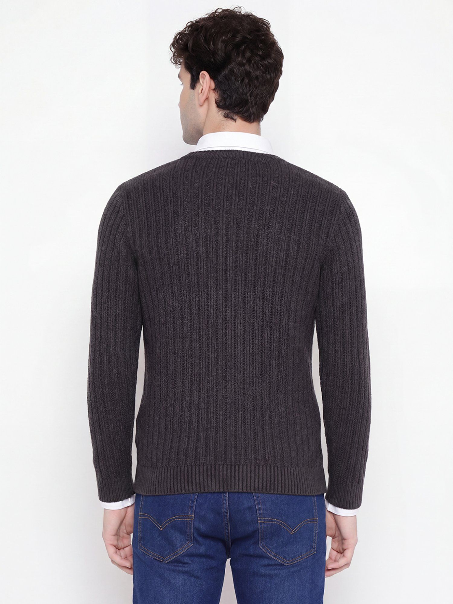 Knitted V Neck Long Sleeves Sweater