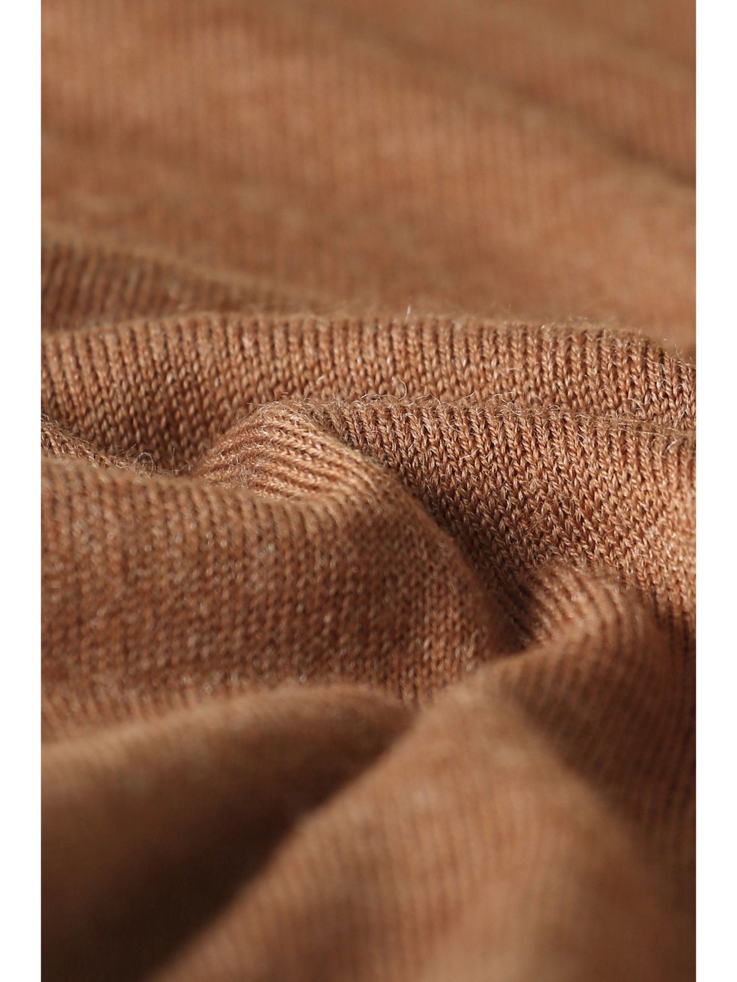 Brown Textured Turtle Neck Sweater