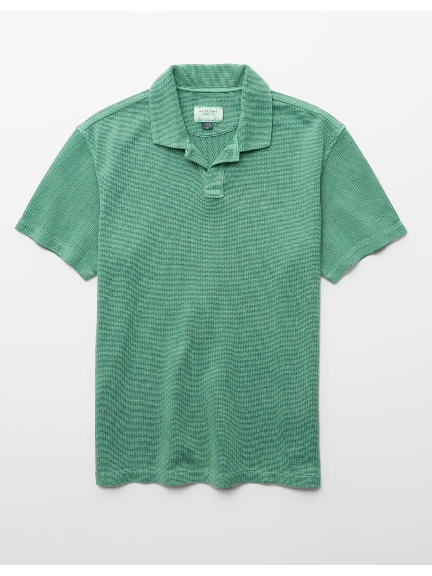 Green Standard Fit Johnny Collar Knit Polo T-Shirt