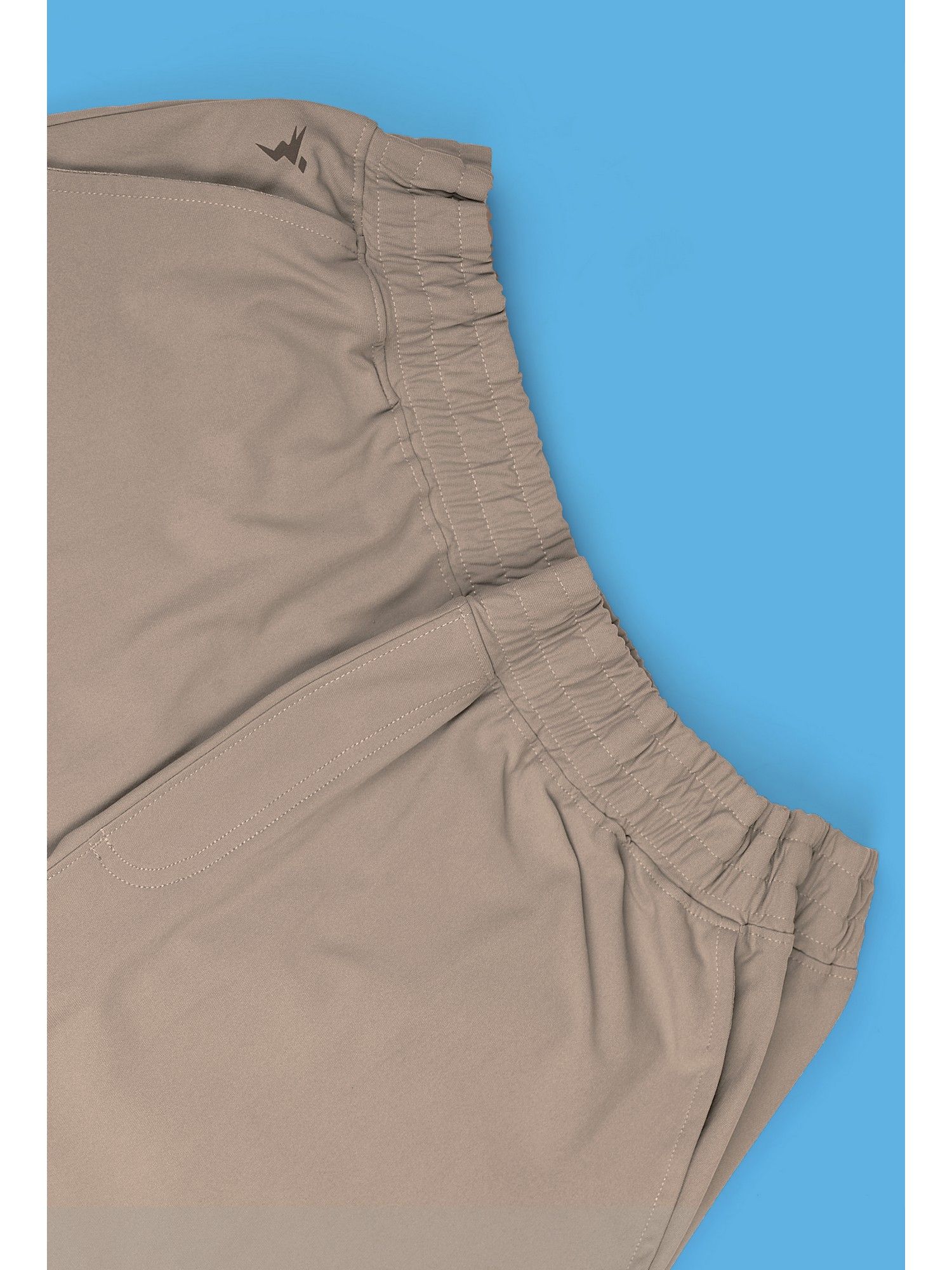 Men Plus Size Solid Relaxed Fit Sports Khaki Trackpants