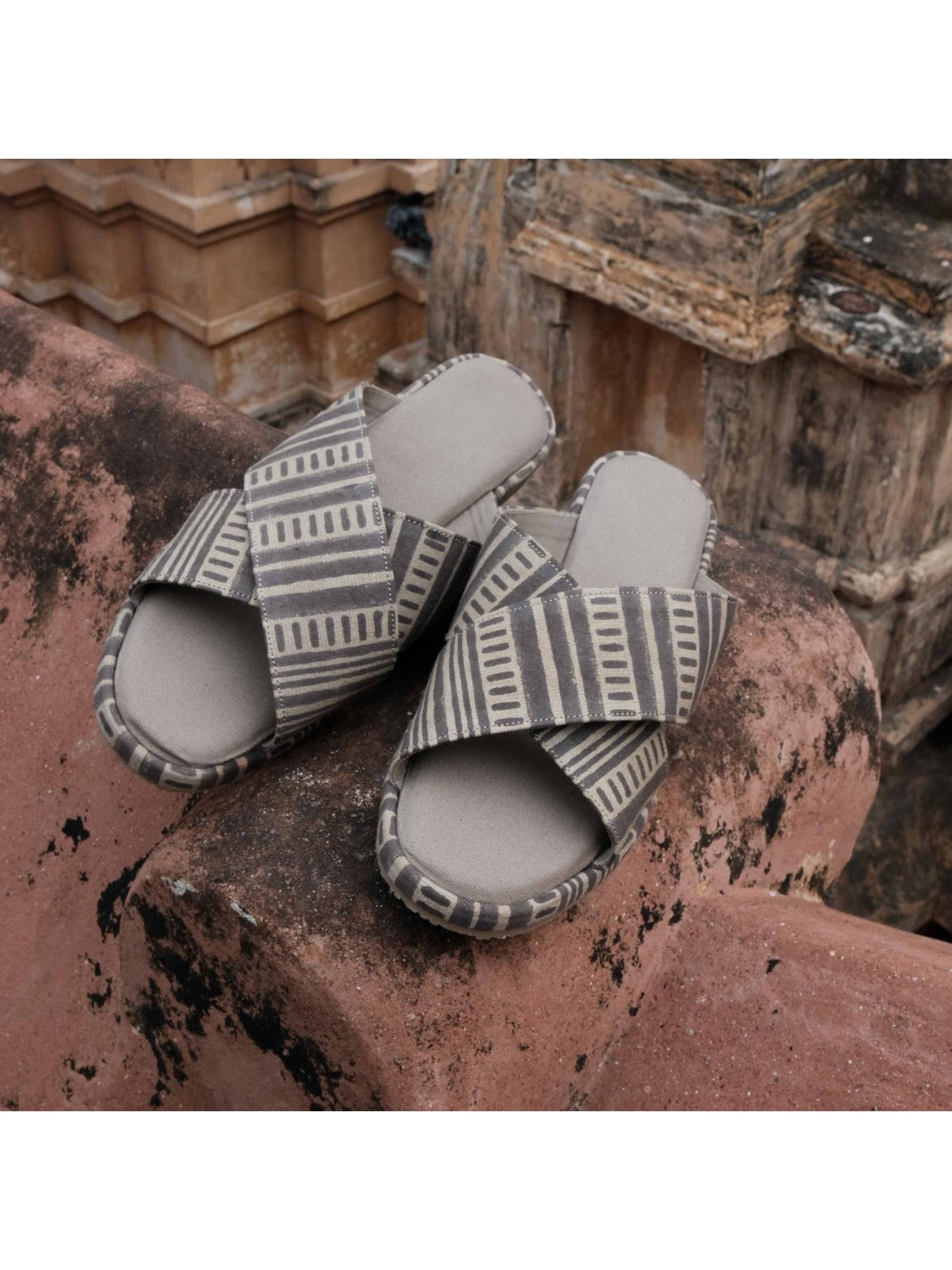 Criss Cross Brown Slippers