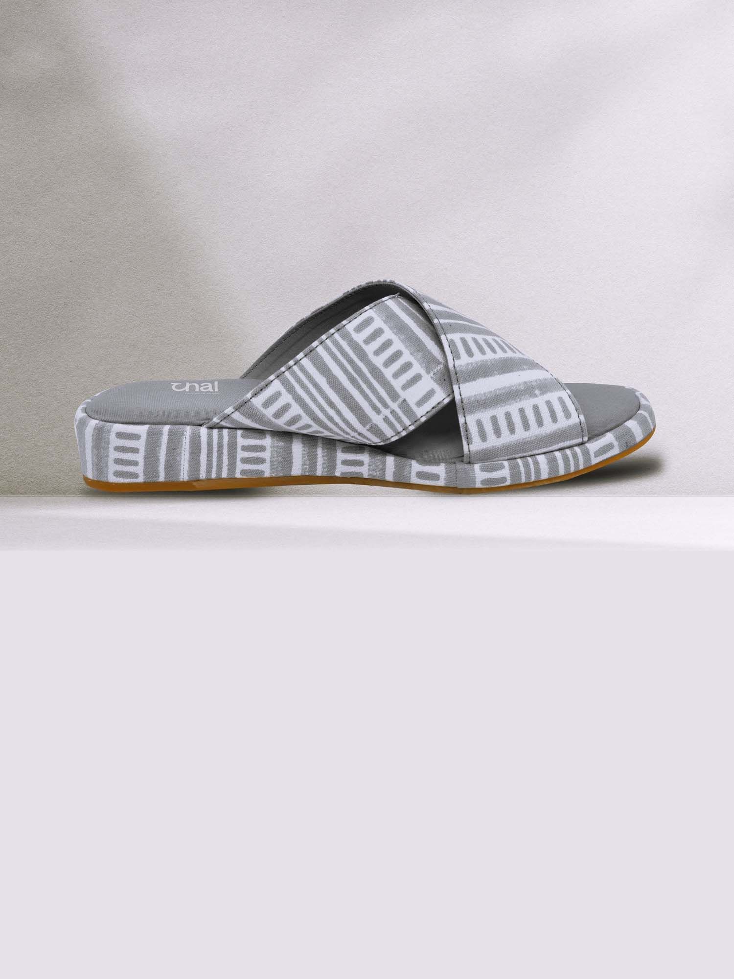 Criss Cross White Slippers