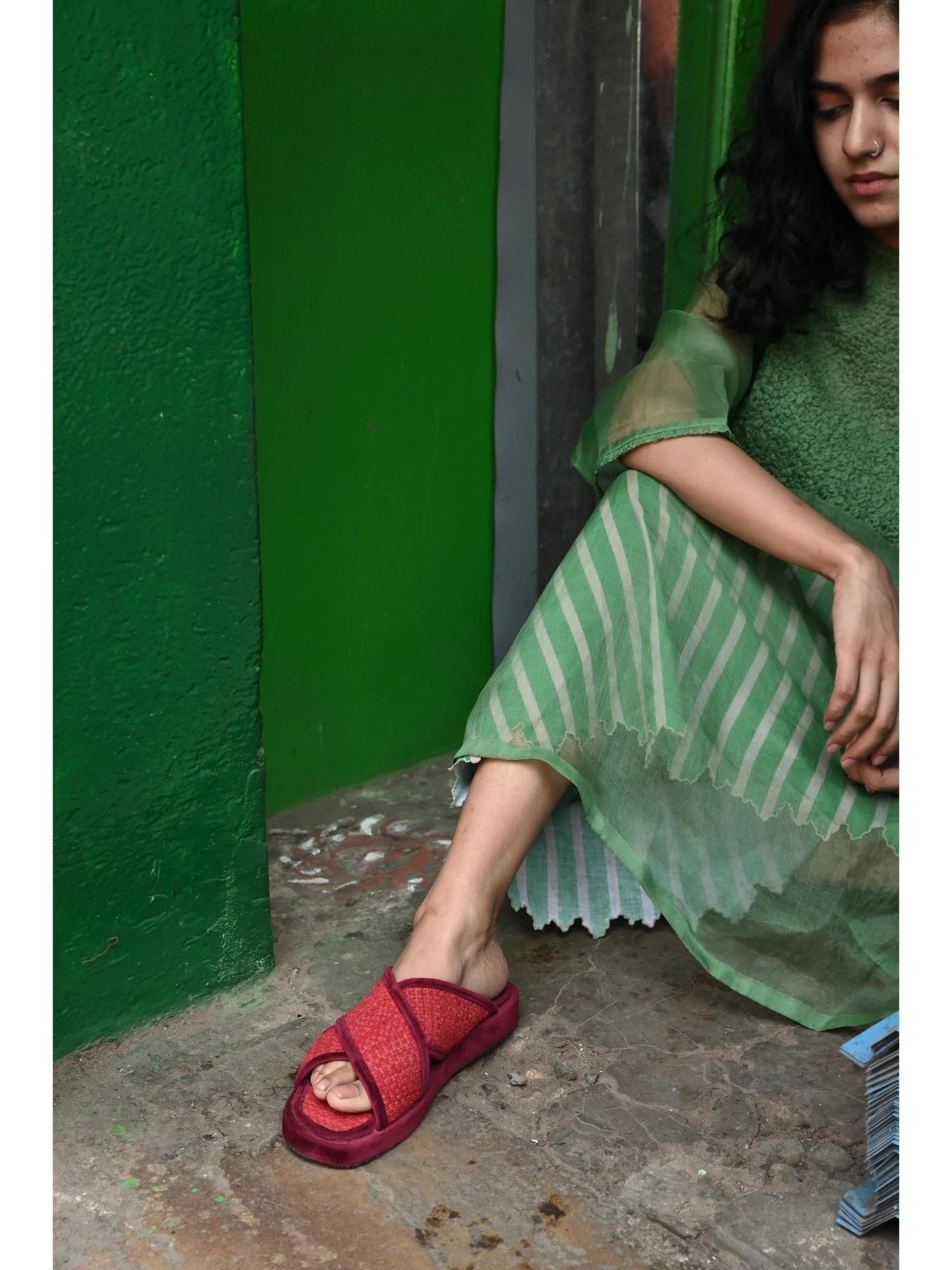 Kranti Cross Red Flipflops