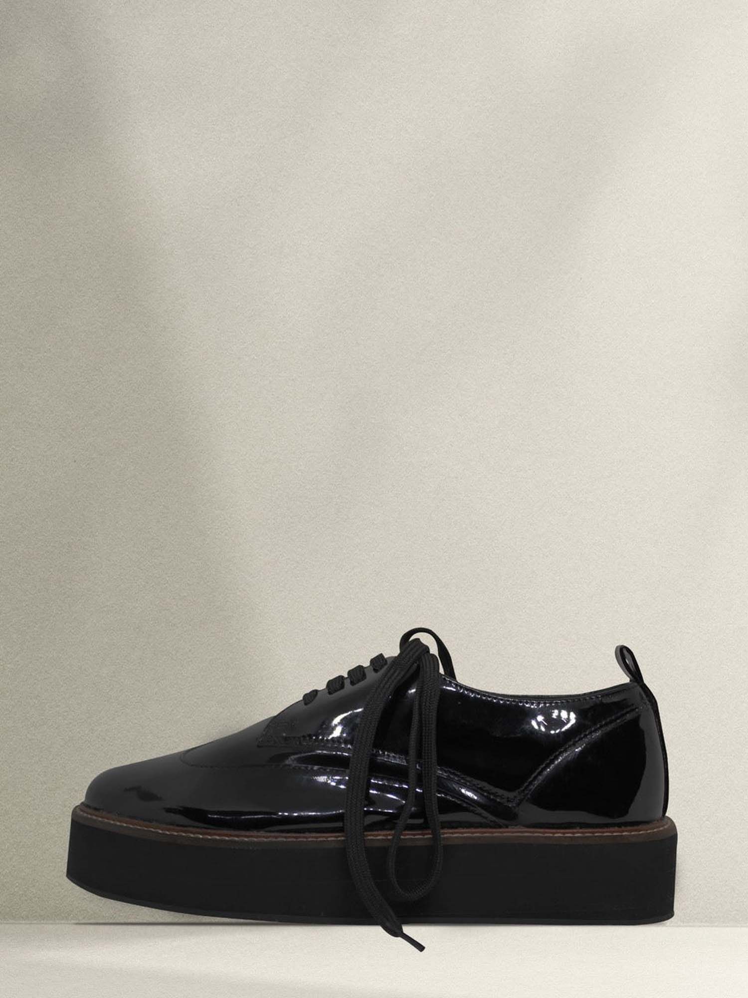 Black Oxford Patent Leather Men Shoes