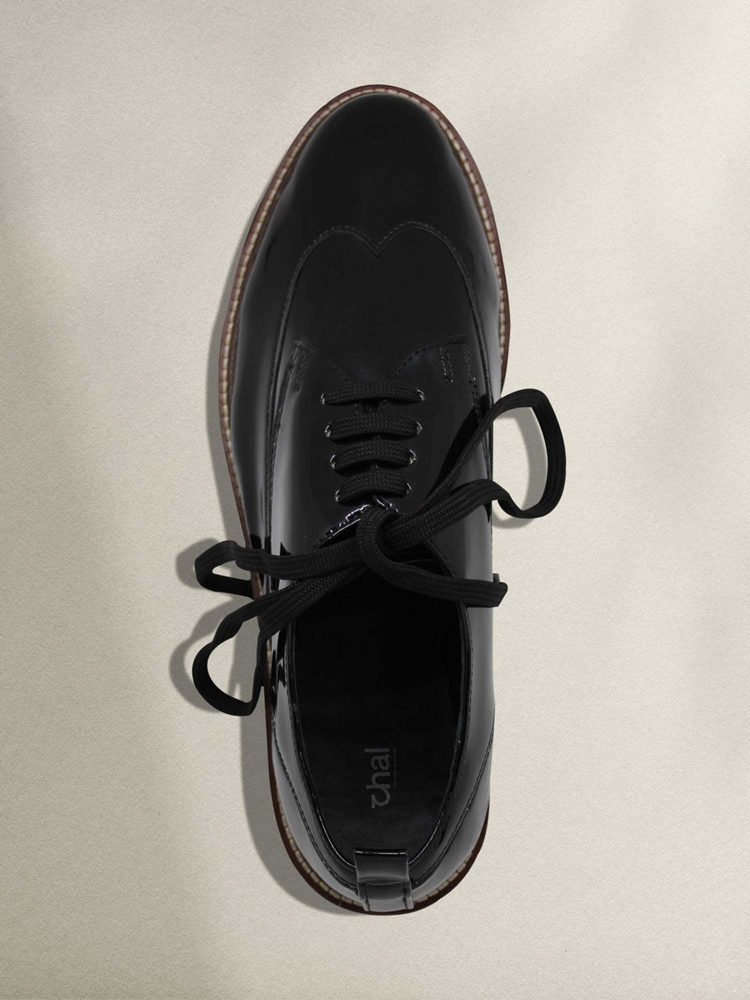 Black Oxford Patent Leather Shoes