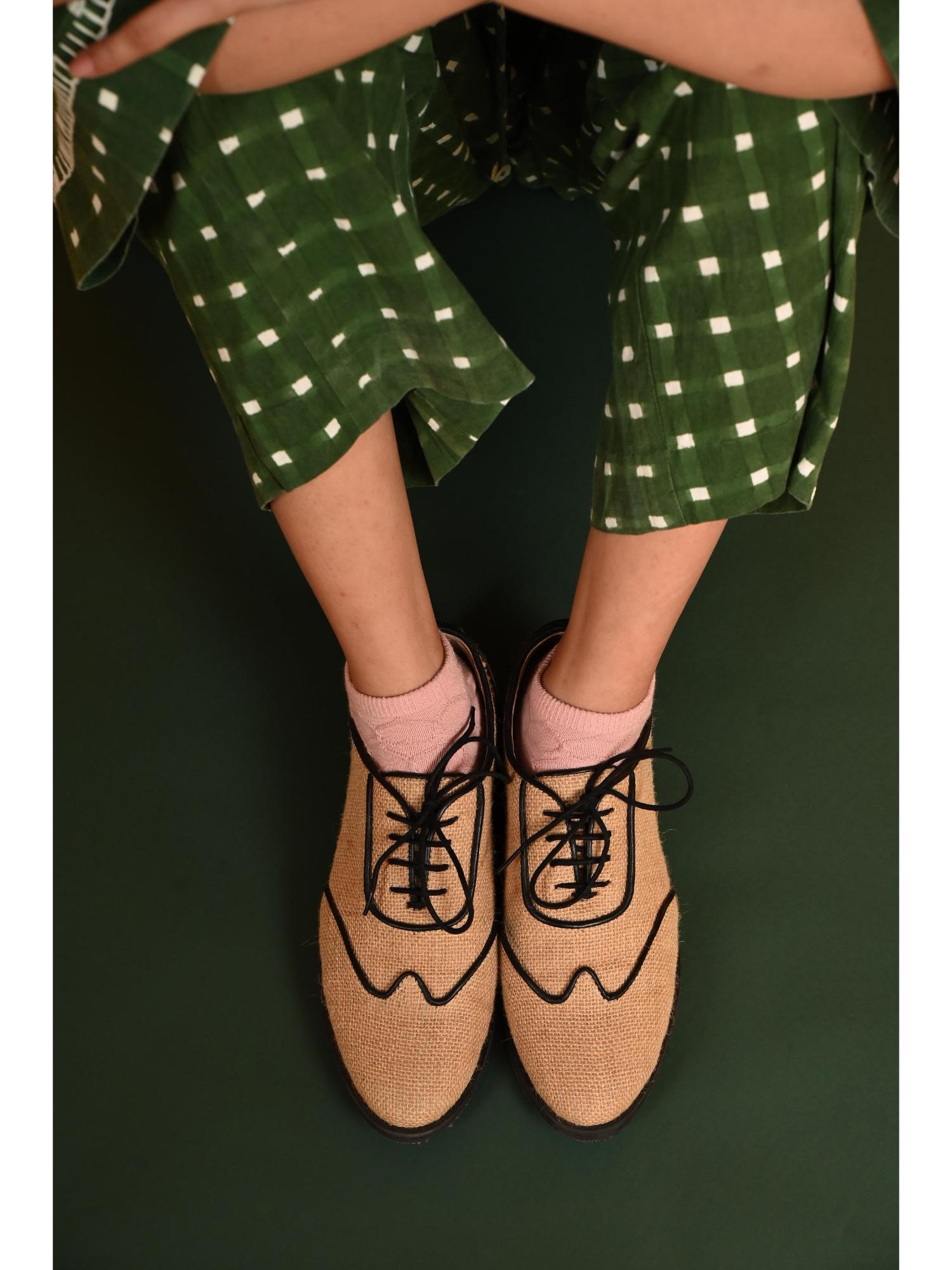 Roshni Oxfords Beige Shoes