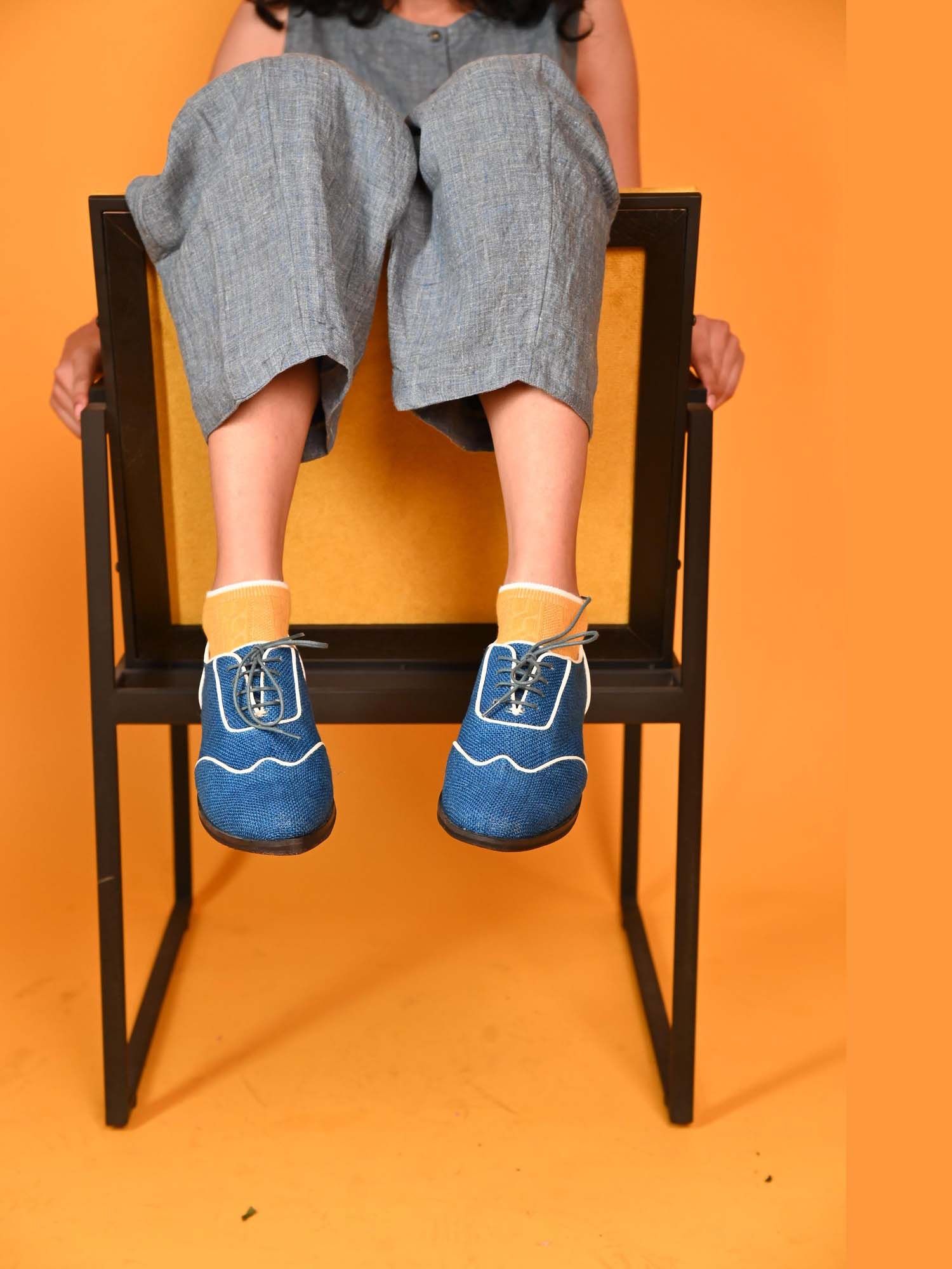 Roshni Oxfords Blue Shoes