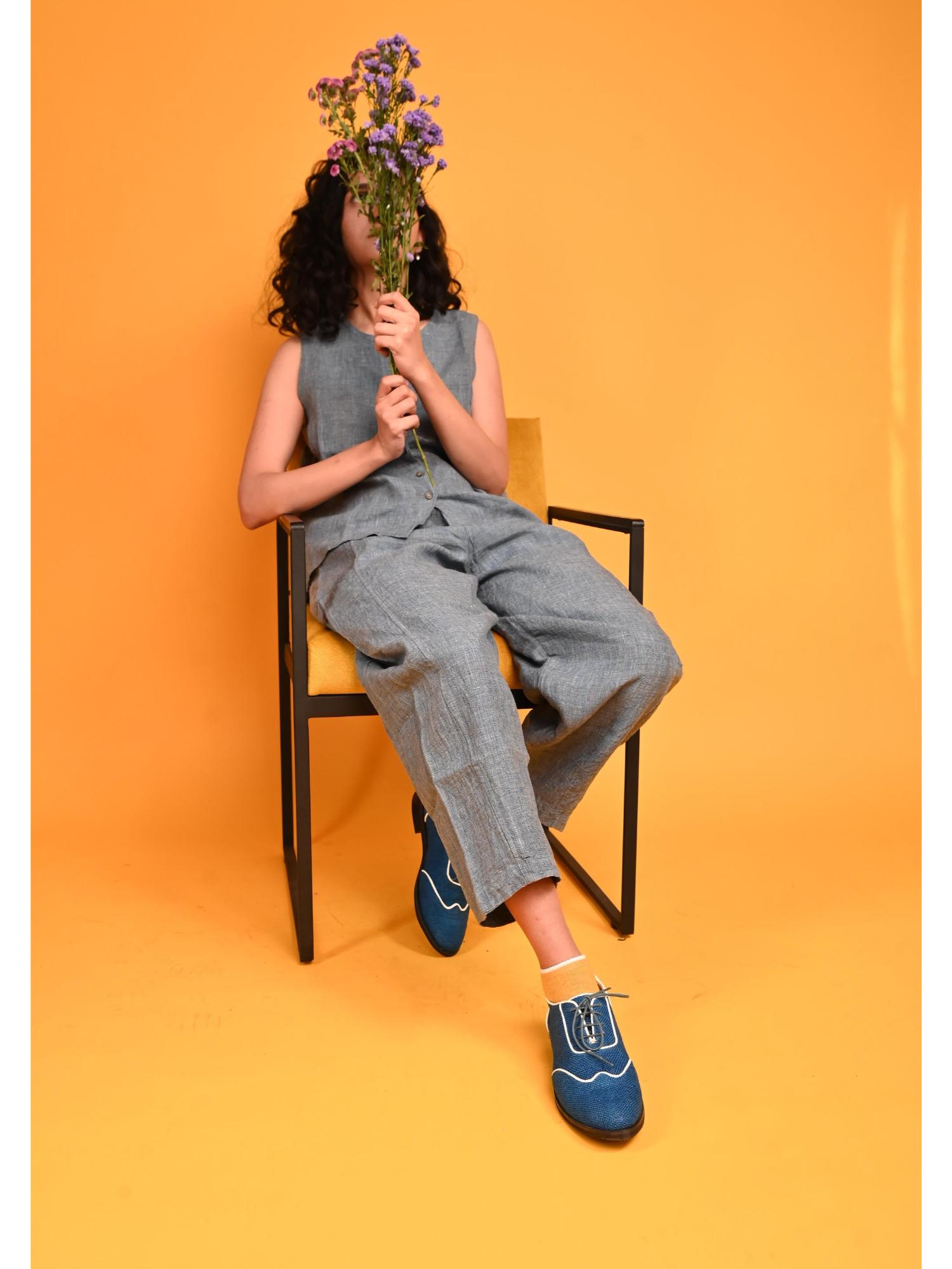 Roshni Oxfords Blue Shoes