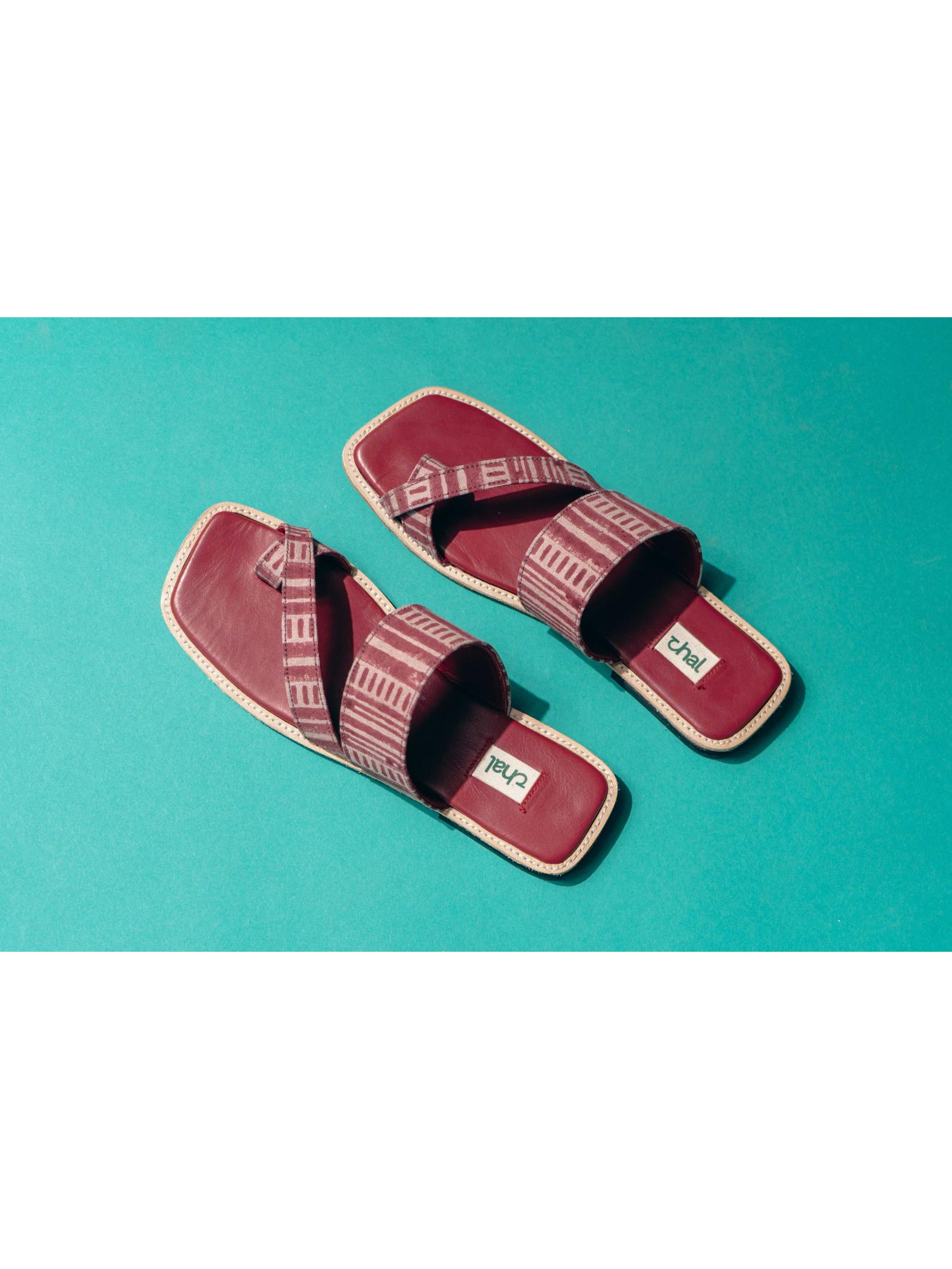 Red Kolha Slippers