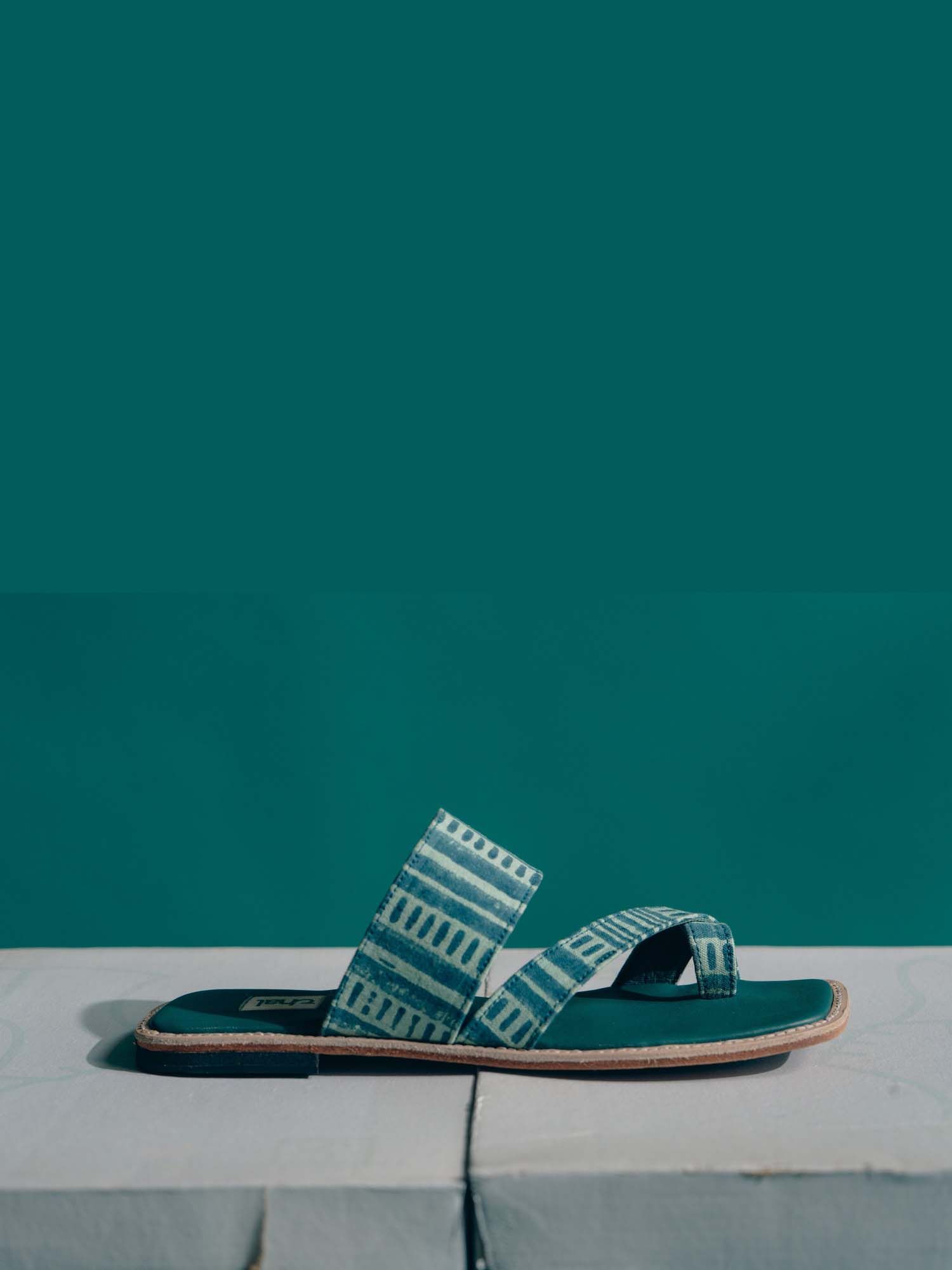Sea Green Kolha Slippers