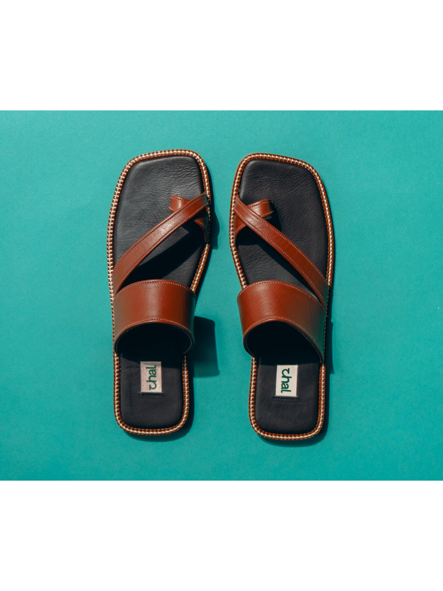 Tan Kolha Slippers
