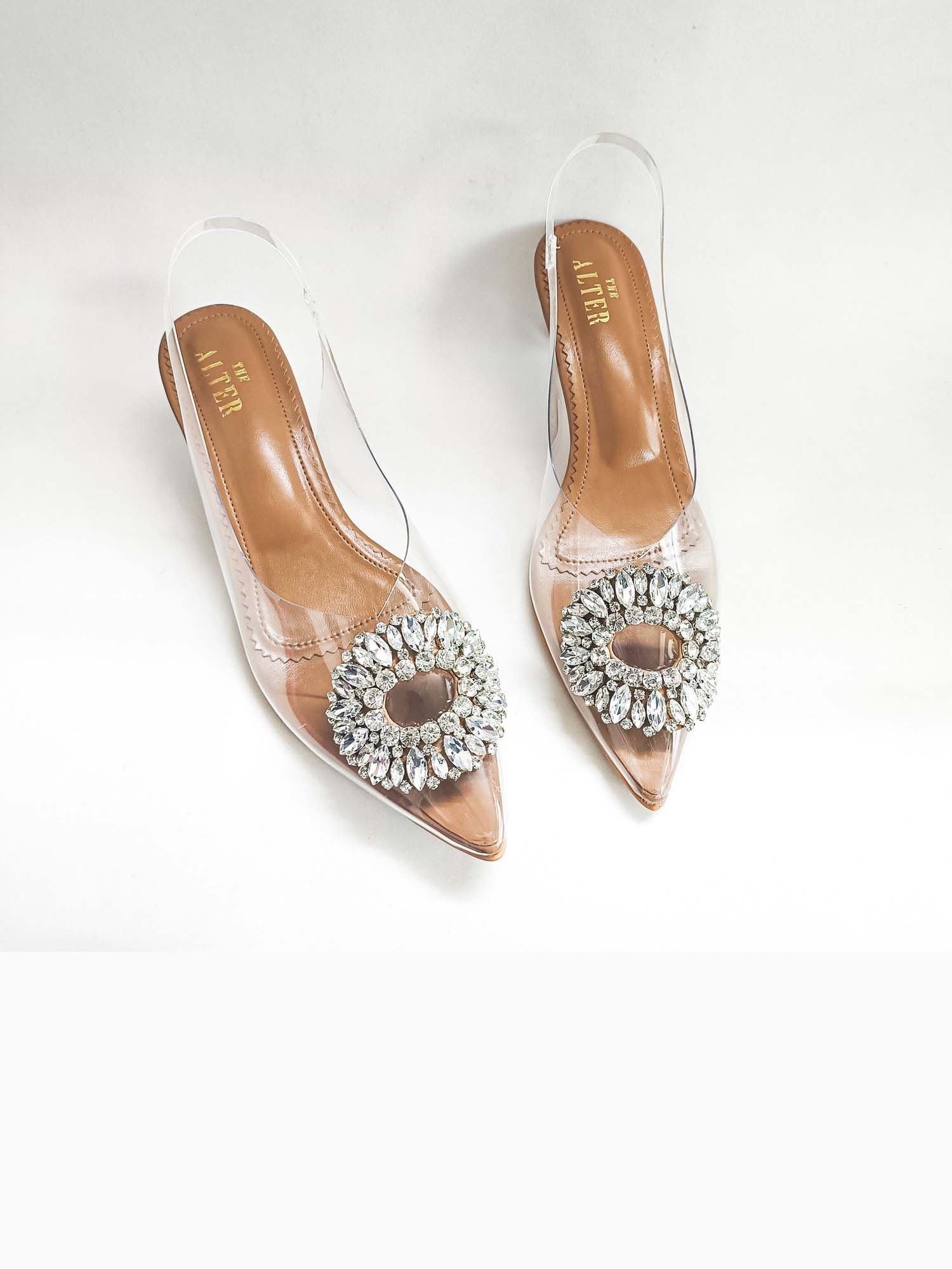 Julia Nude Embellished Kitten Heels