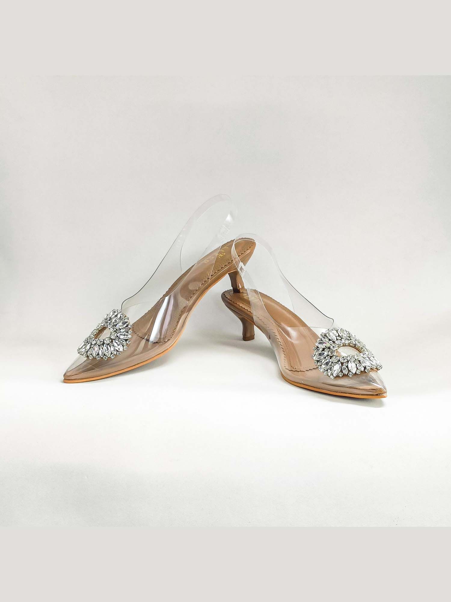 Julia Nude Embellished Kitten Heels