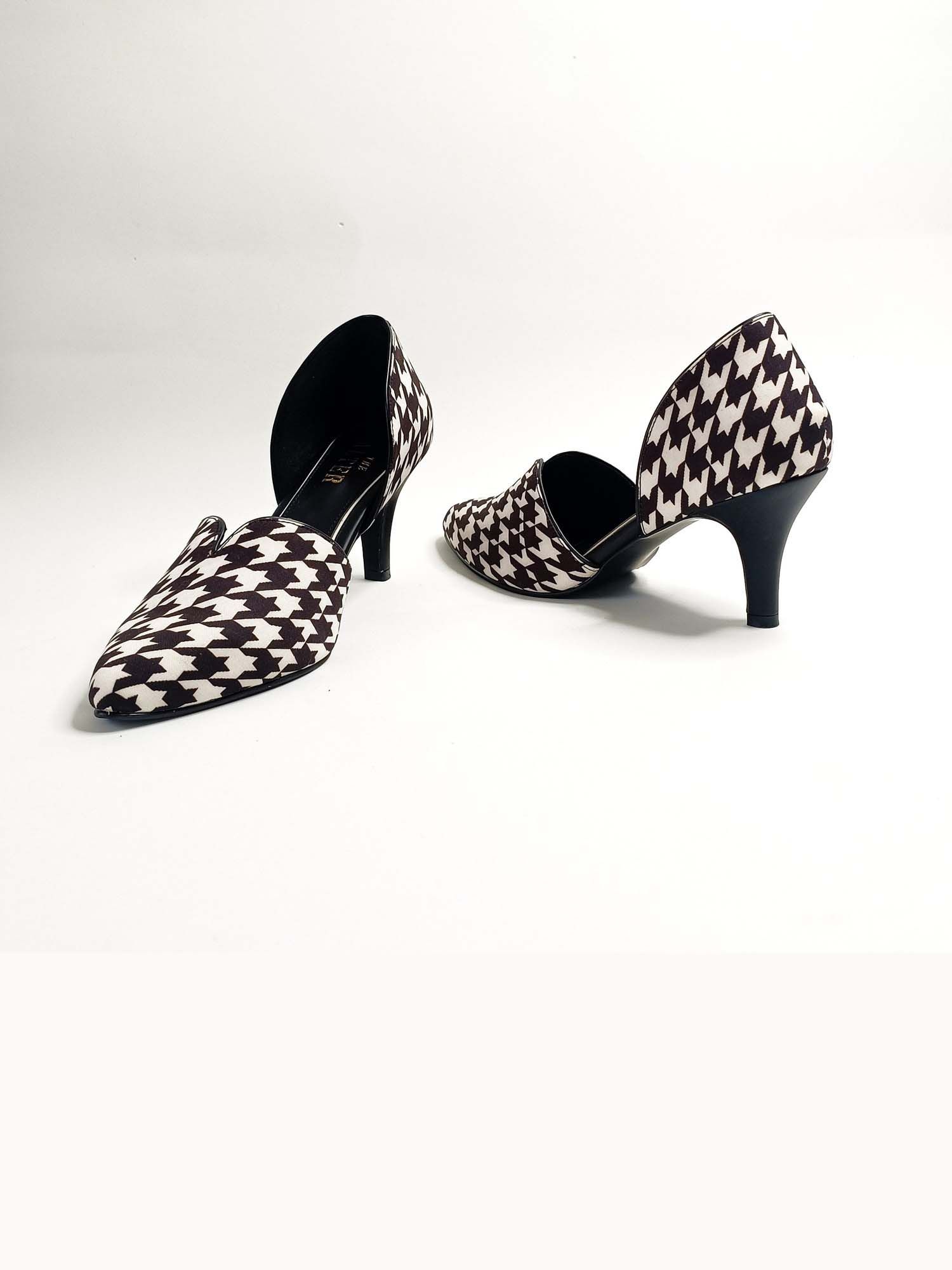 Kate Black Houndstooth Pumps