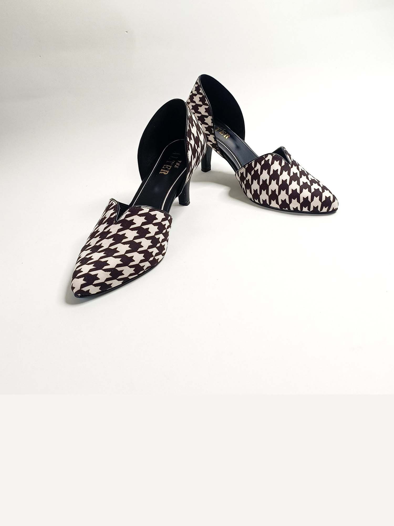 Kate Black Houndstooth Pumps