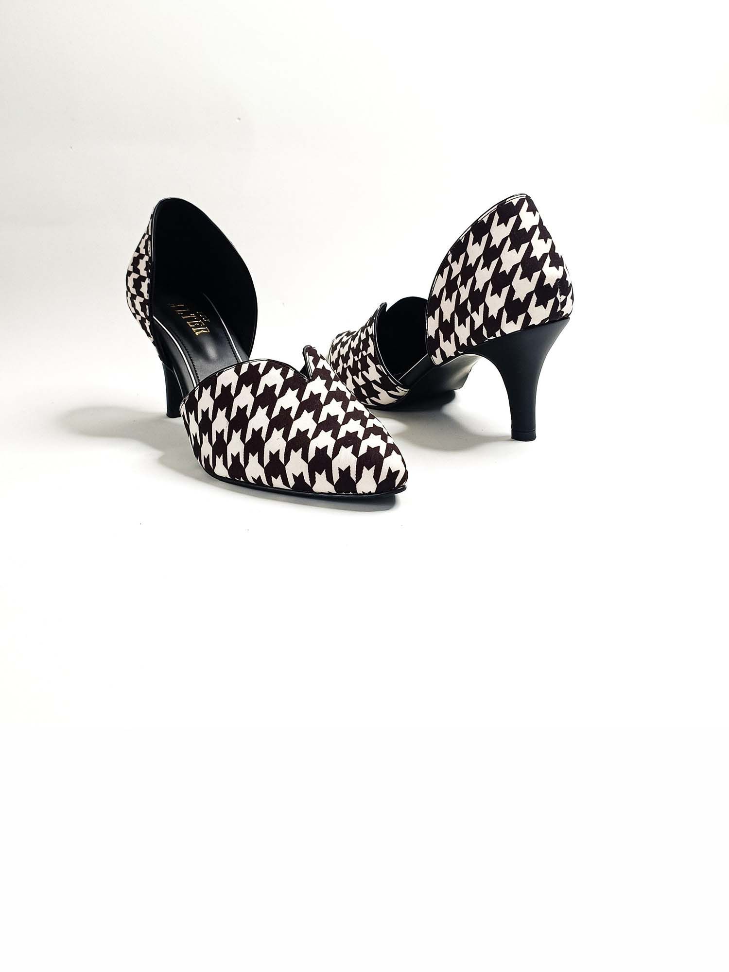 Kate Black Houndstooth Pumps