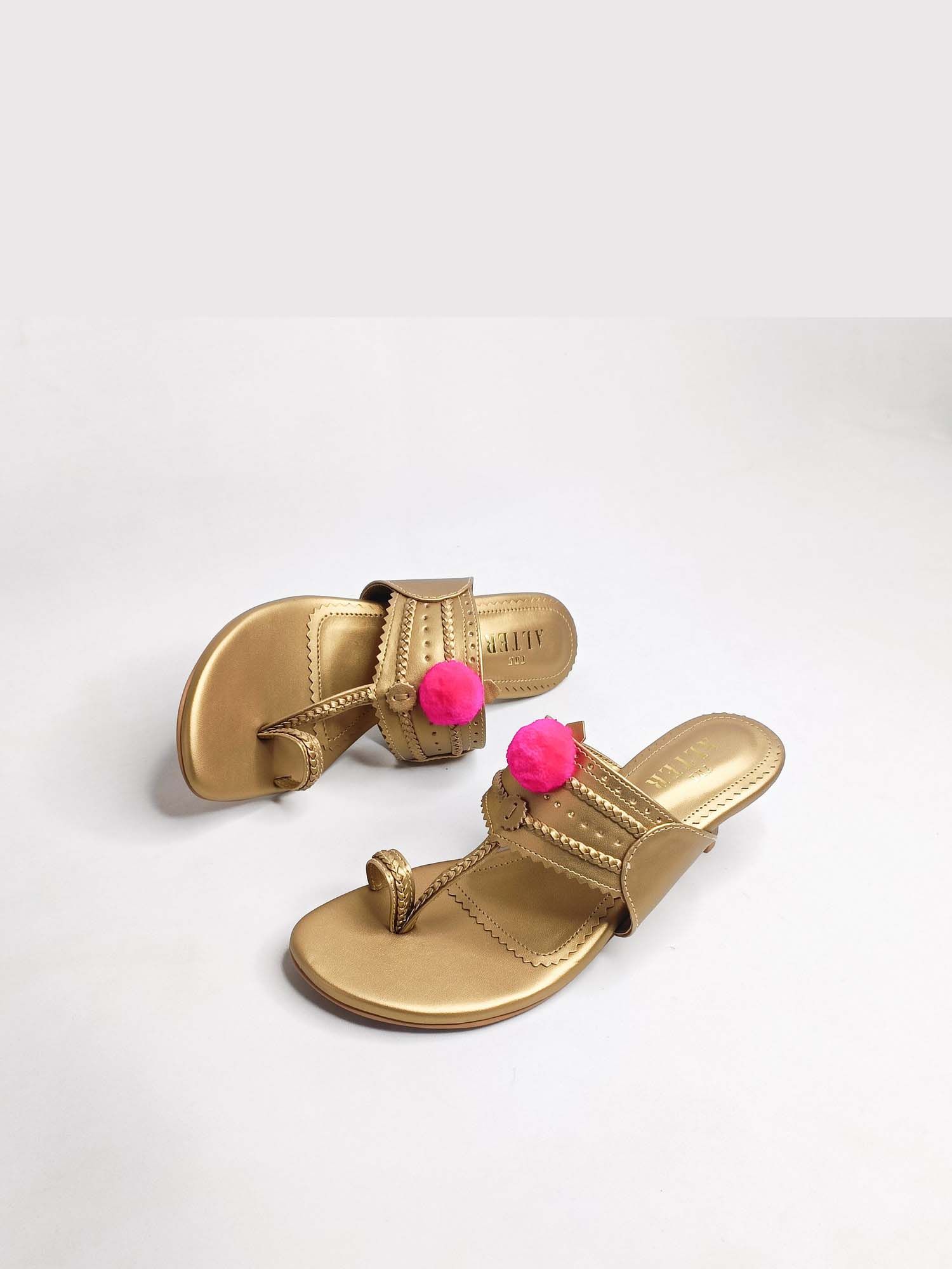Kohla Gold Kitten Heels