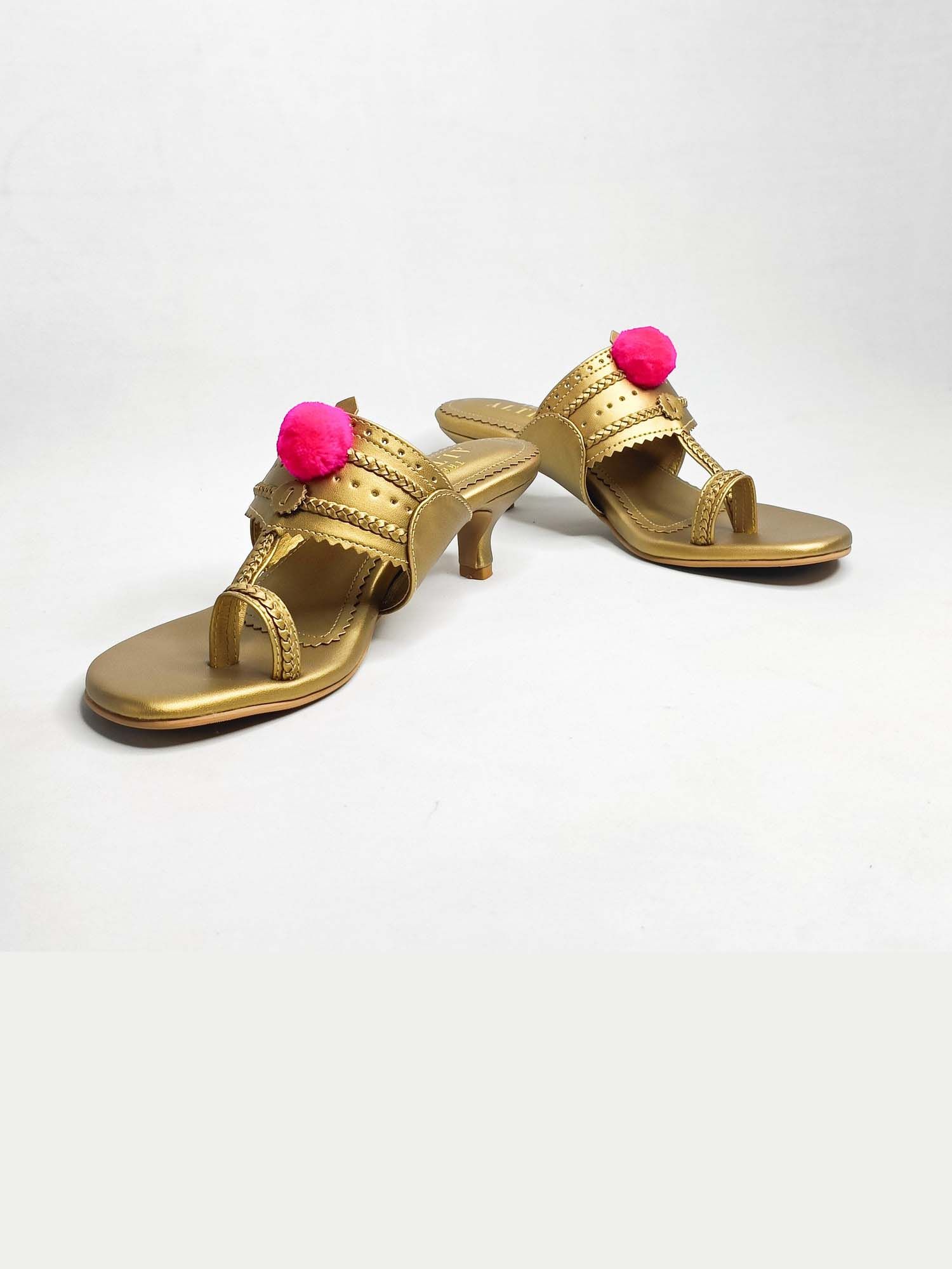 Kohla Gold Kitten Heels