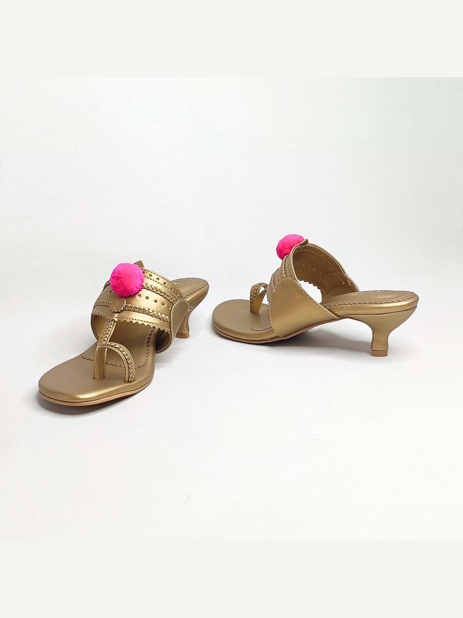 Kohla Gold Kitten Heels