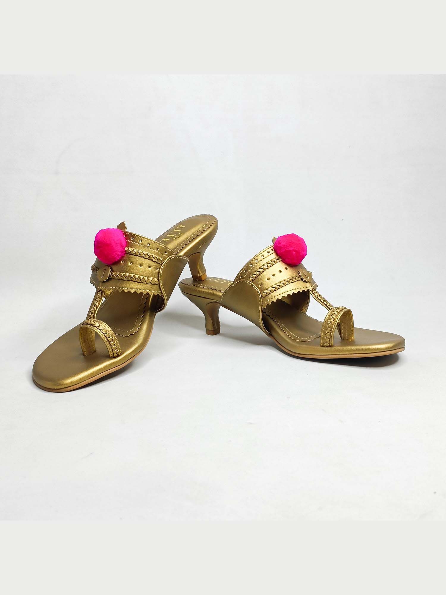 Kohla Gold Kitten Heels