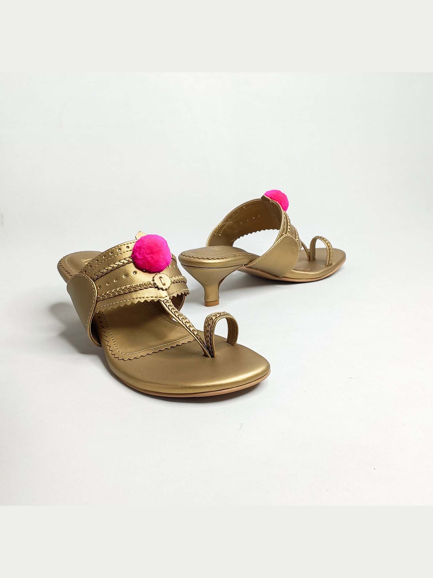 Kohla Gold Kitten Heels