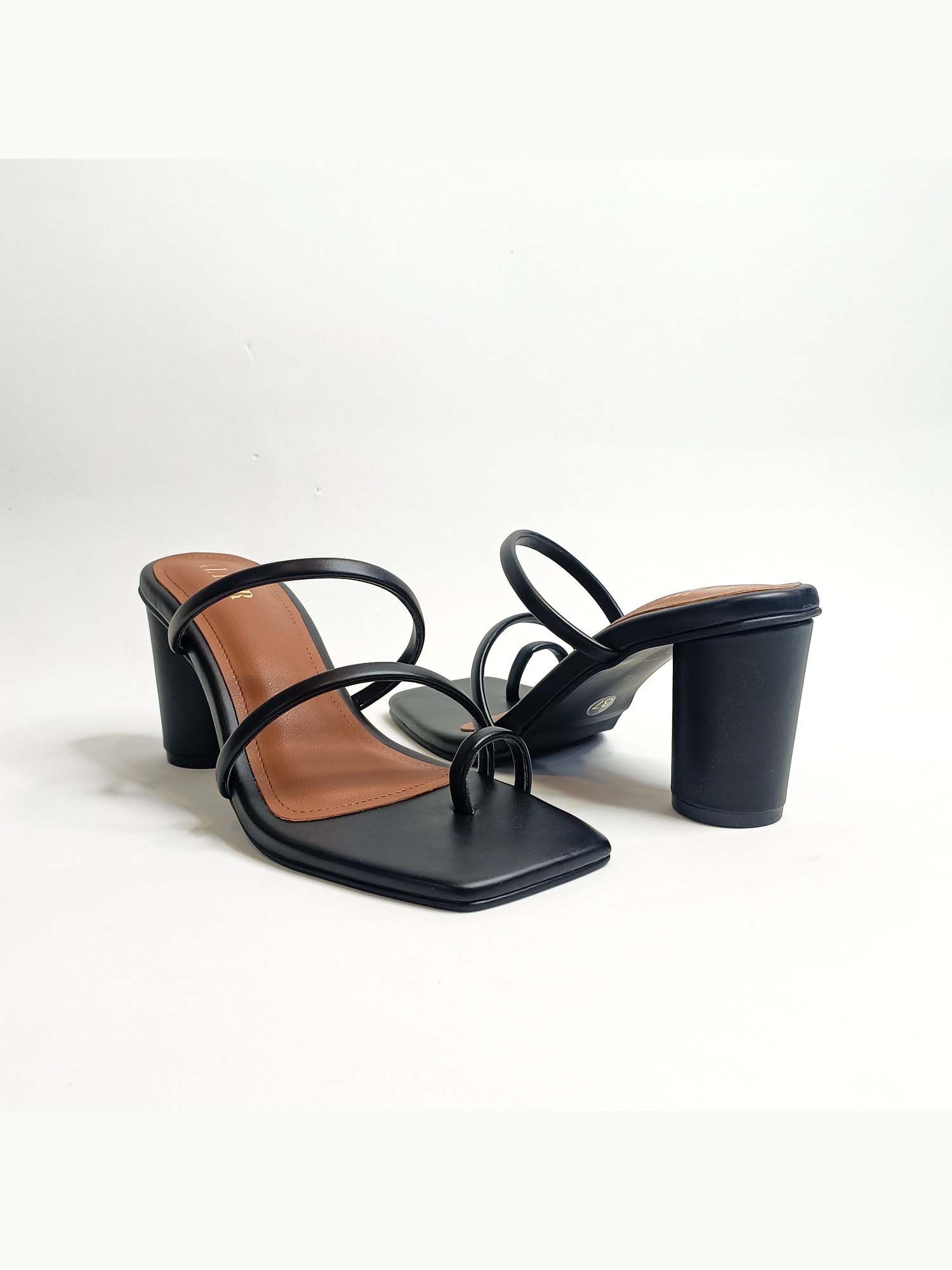 Stella Black Block Heels