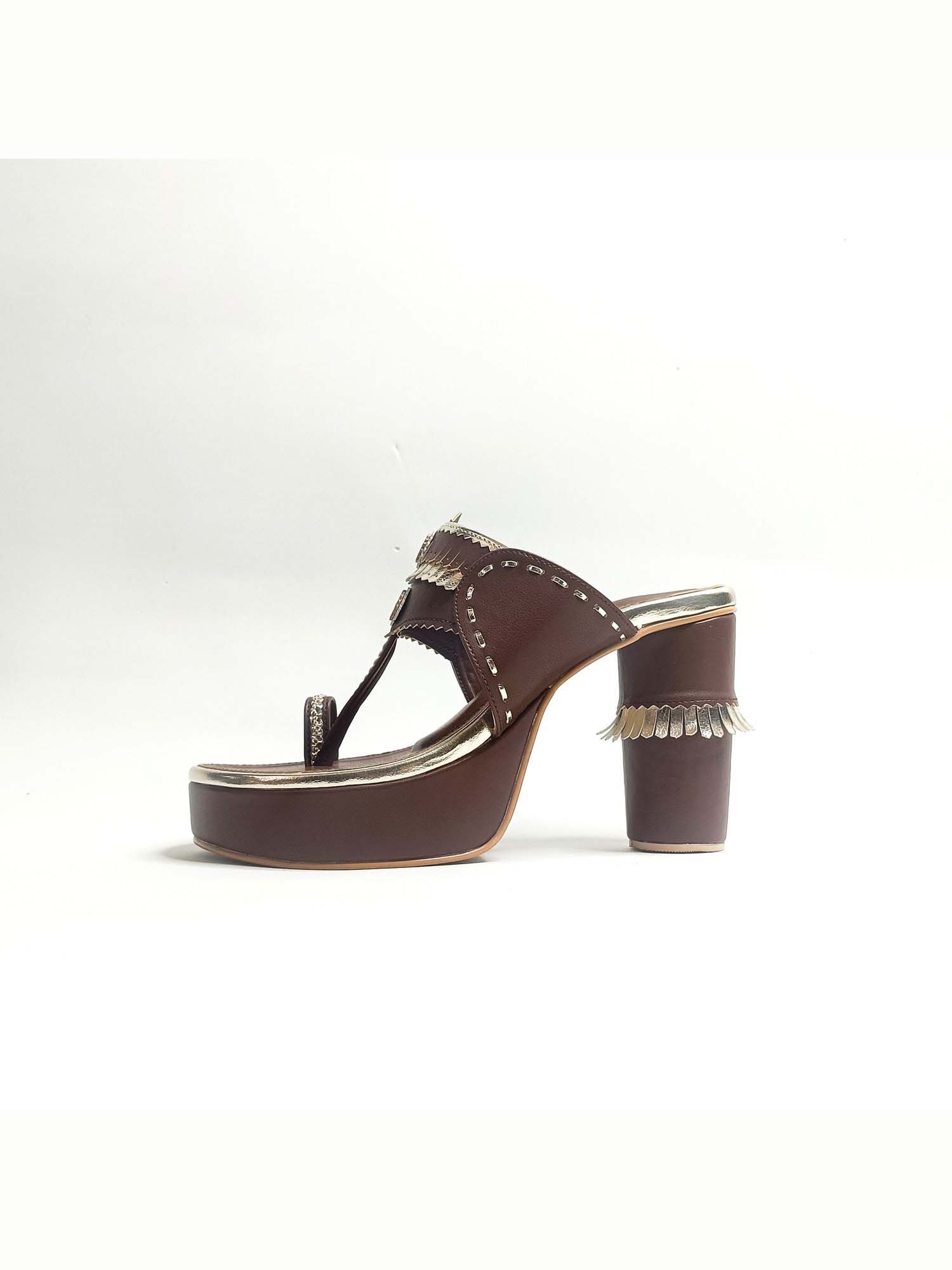Maahira Brown Kohla Block Heels