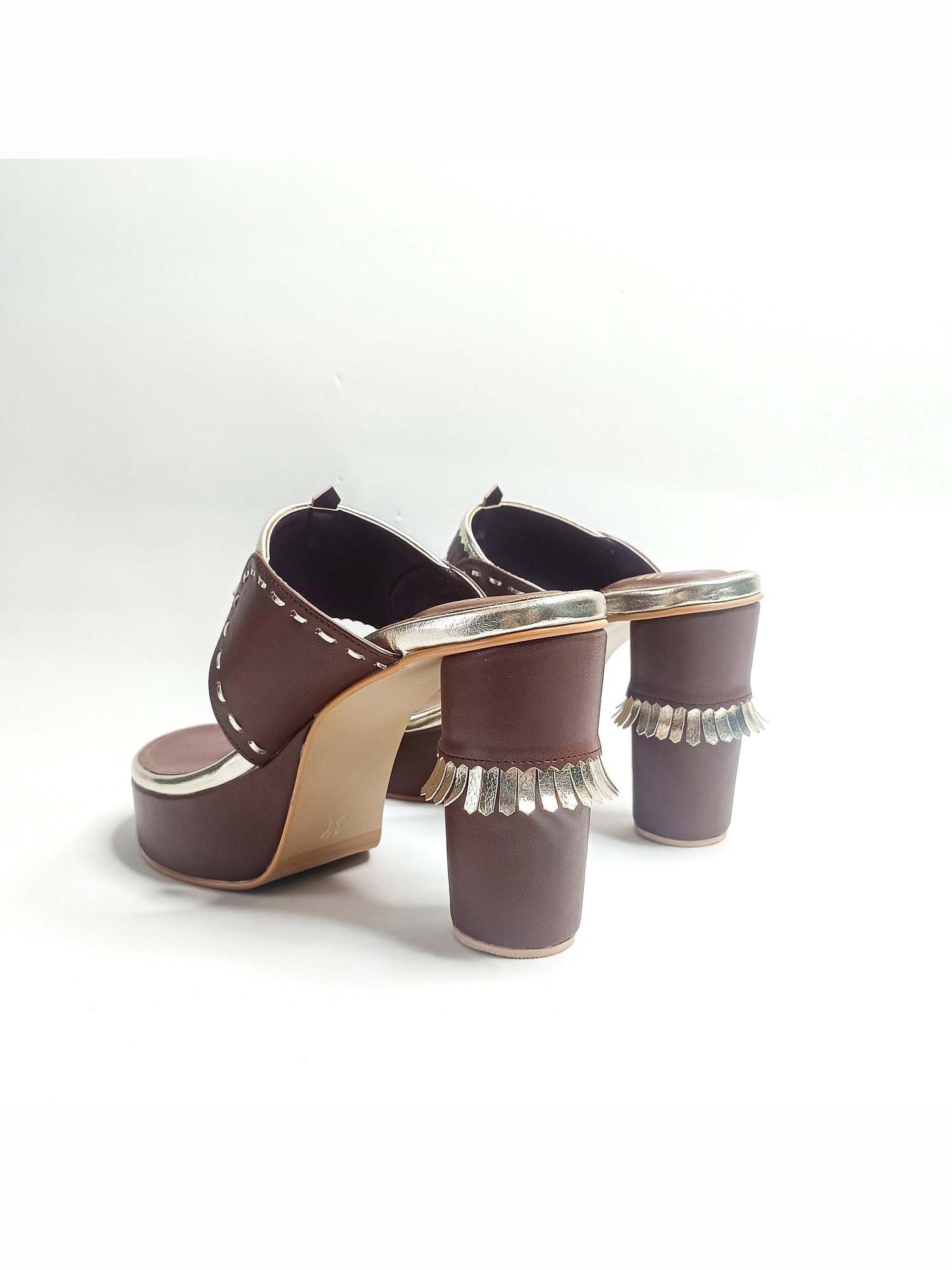 Maahira Brown Kohla Block Heels