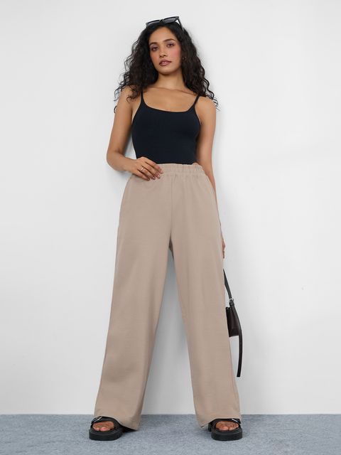 Flared Joggers Biscuit Brown Women Flared Joggers